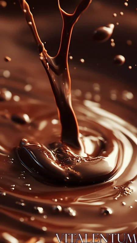 Rich chocolate splash captured in smooth liquid motion.