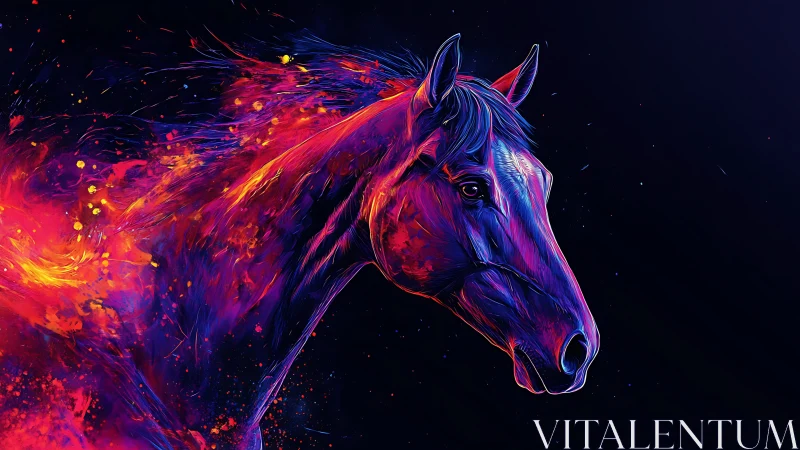 Chromatic vector equine with eruptive plasma mane dynamics.