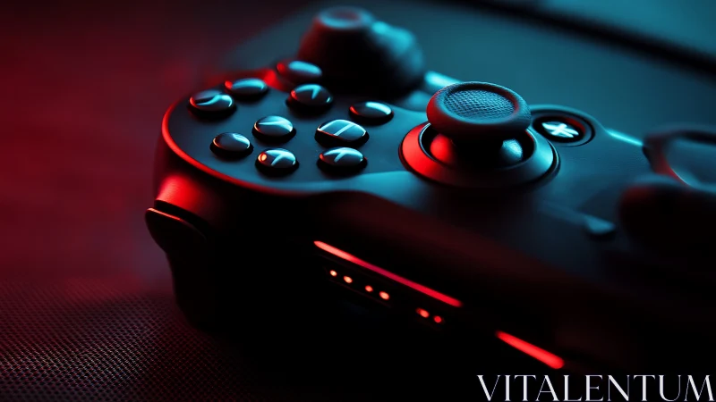 Gaming Controller Glows in Neon Light.