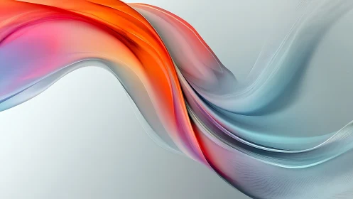 Curved multicolor translucent wave on pale gradient field.