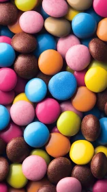 Colorful spheres arranged in close composition arrangement.