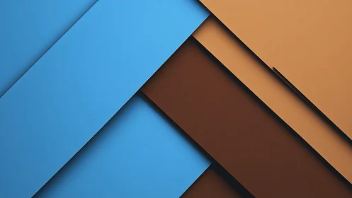 Soft layered blues and browns in cozy geometric harmony.