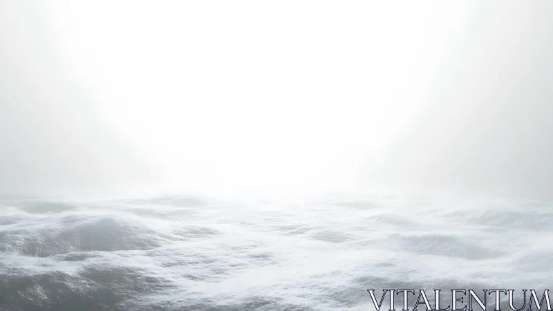 Surreal Bright Ocean Horizon with Misty Light and Soft Waves.