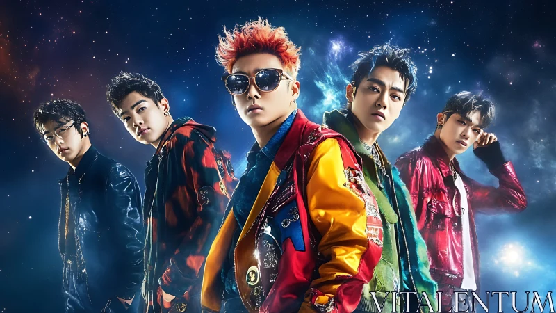 Bold space-styled boy band glows in vivid cosmic lights