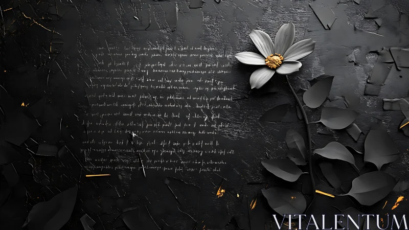 Soft white blossom glowing gently on a dark painted wall.