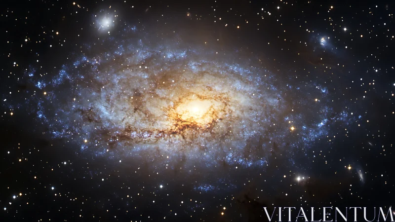 Glowing spiral galaxy wrapped in soft stardust and wonder.