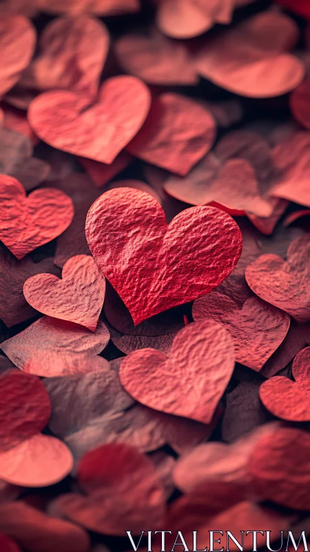 Crimson Hearts Scattered in Velvet Depths