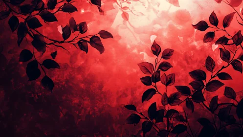 Scarlet twilight vines quietly script shadows across light