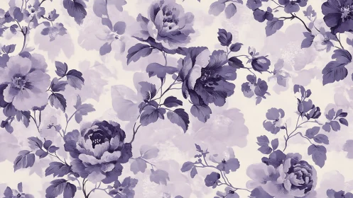 Monochromatic floral arrangement rendered in layered purple tones with botanical depth.