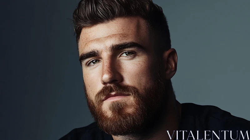 Photorealistic male portrait with cinematic studio lighting.