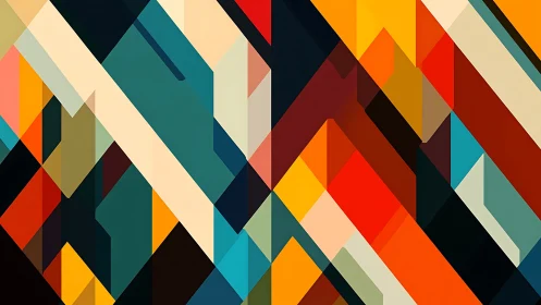 Geometric diagonal abstraction in multicolored angular planes.
