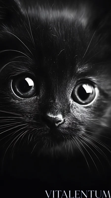 This Captivating Black Cat Stares With Wide, Mesmerizing Eyes