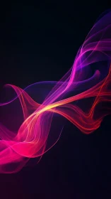 Curved luminous ribbons intersect within a dark abstract field