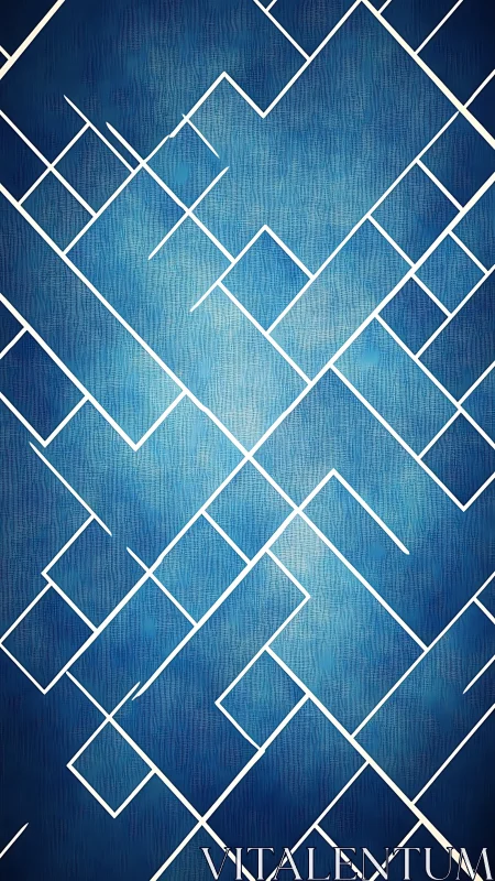 Cool blue geometric paths unfold in clean white lines
