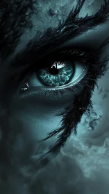 Cryogenic storm eye with glacial dermal fracturing detail.