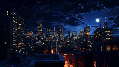 Midnight windows gossip softly across the neon skyline