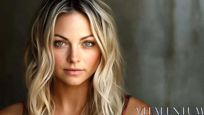 Portrait of a blonde woman with soft natural lighting and gaze.
