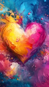 Heart Ablaze: Symphony of Colors Swirling Through Luminous Space.