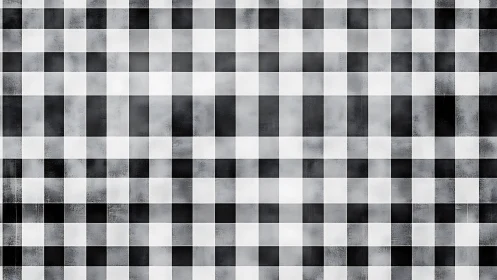 Monochrome checkered pattern forms a bold graphic backdrop