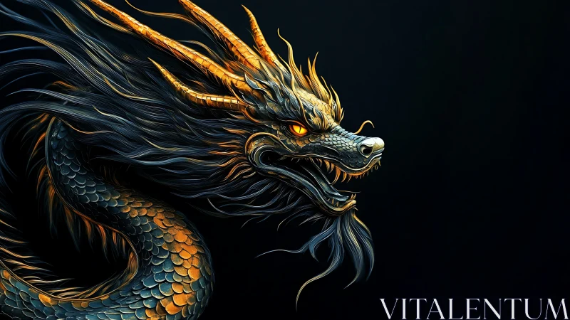 Glowing dragon curls through midnight with molten grace.