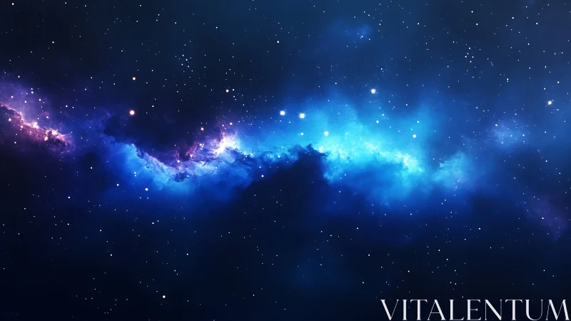 Nebula river of starlight drifting through midnight space.