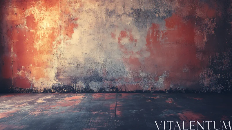 Textured industrial wall and floor form moody abstract backdrop