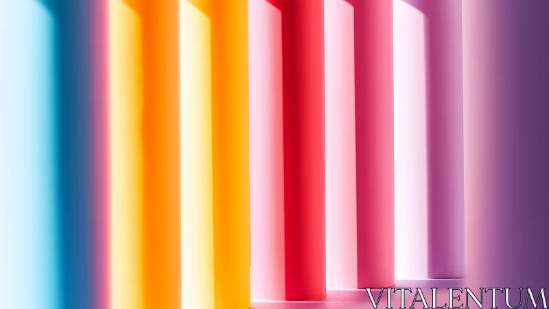 Vertical pastel color columns with soft directional light.