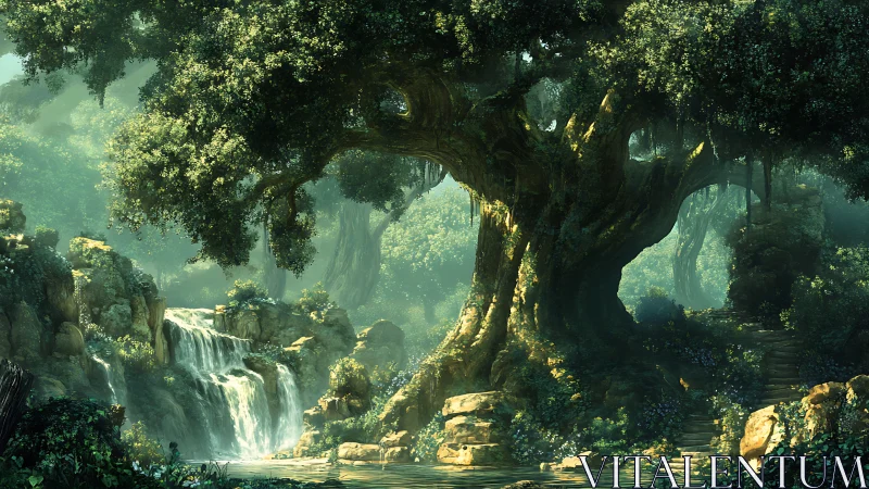 Ancient Forest Sanctuary: Timeless Wonder Beneath Majestic Trees