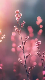 Pink Flowering Plant with Bokeh Background.