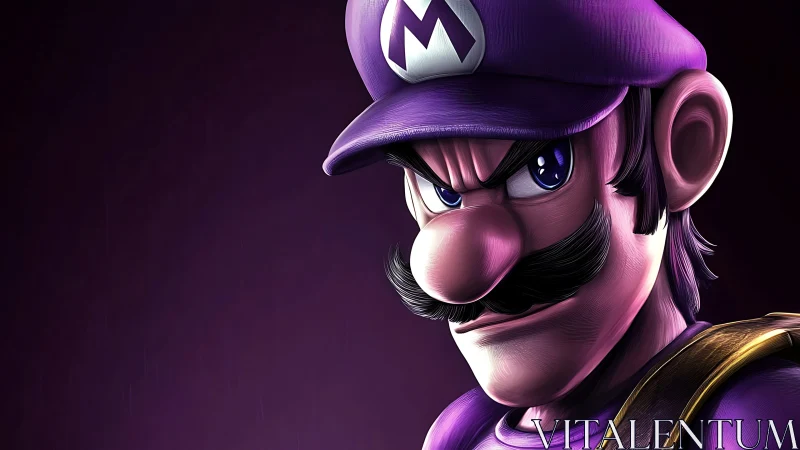 Purple clad rival leans in with a bold, determined glare.