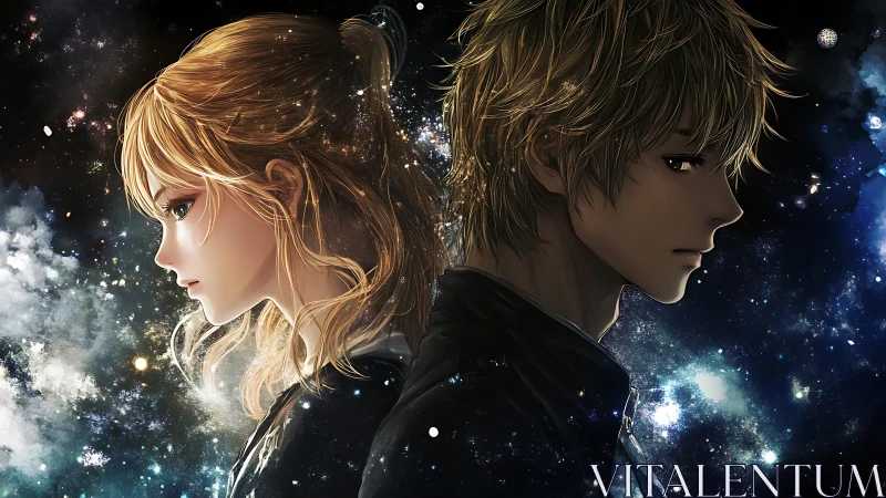 Stargazed hearts standing back to back in quiet orbit.