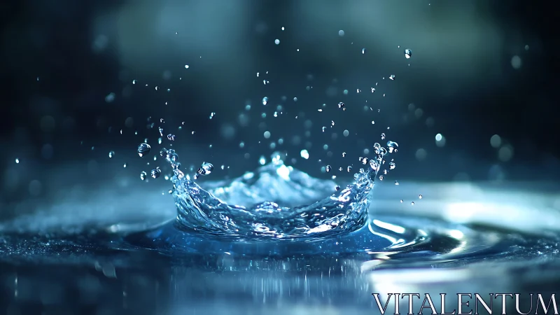 Water droplet crown captures frozen splash geometry.