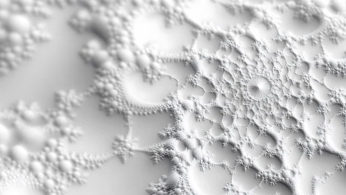White radial fractal relief with intricate cellular structures.