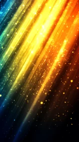 Prismatic lightfall streaks pour across a glittering night.