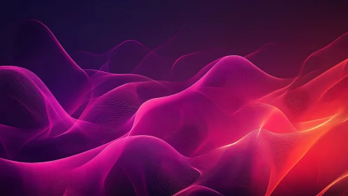 Parametric neon wavefields form layered luminous contour surfaces