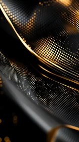 Parametric golden wavefield on curved metallic substrate.