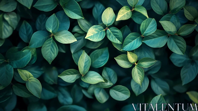 Dense emerald foliage forms layered geometric leaf pattern