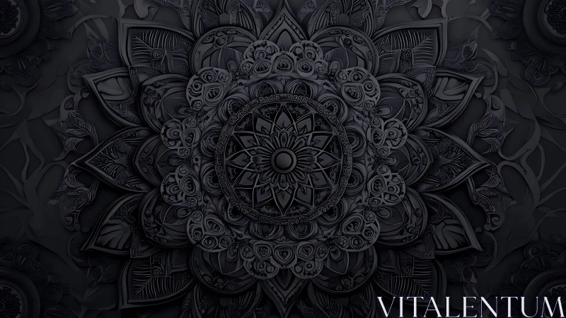 Midnight mandala quietly blooms from sculpted shadow petals