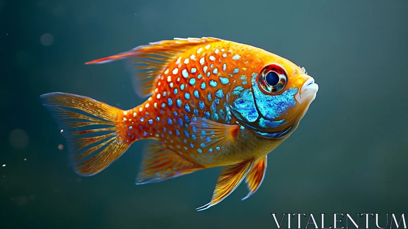Photorealistic tropical fish study with iridescent scaling detail.