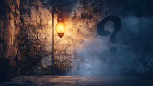 Warm lantern glow guiding curious minds through misty doubt.
