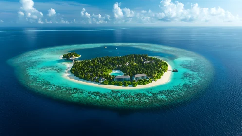 Luxury Resort Island Paradise in Turquoise Waters.