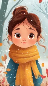 Young Girl in Autumn: Digital Character Portrait
