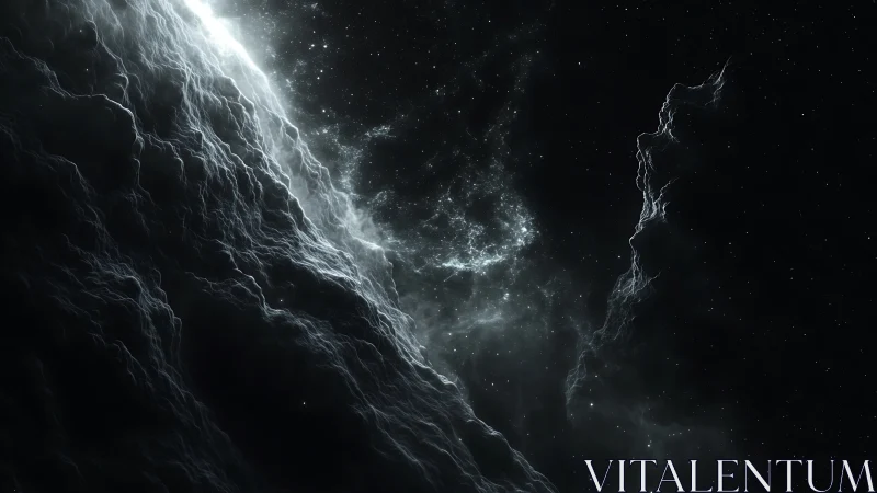 Volumetric interstellar dust cliffs with starfield backscatter