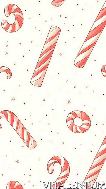 Delightful Candy Canes and Sweets Dance Across Cream