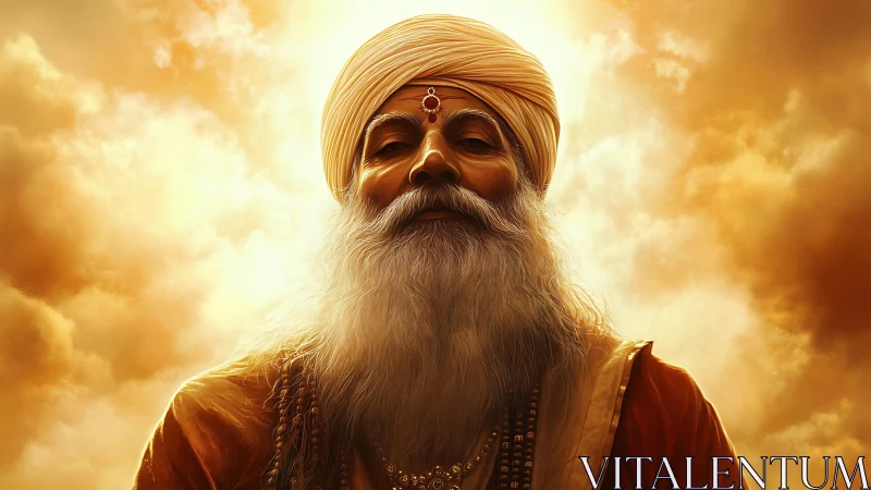 Golden sky elder bathed in gentle, timeless light.