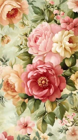 Vintage Botanical Florals: Romantic Garden Composition