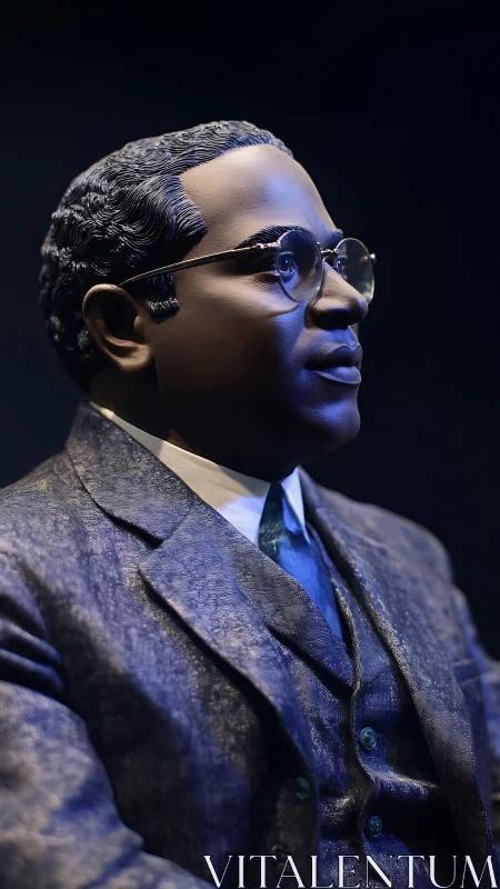 Elegant suited male bust rendered in dramatic side lighting.