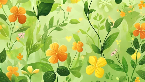 Cheerful Garden Blooms: A Vibrant Yellow and Orange Floral Celebration