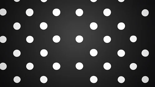 White polka dot grid pattern on smooth black background.