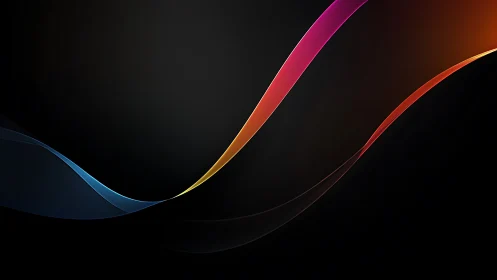 Gentle neon waves gliding across a calm midnight sky.